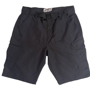 Plugg Men’s Black Cargo Shorts Size 36 with Belt